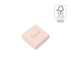 Caja de cartón fsc® para pendientes color rosa 50x50x23 mm F40-RC