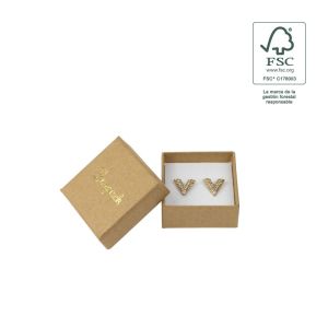 Ohrringschachtel aus FSC®-Kraftkarton 50 x 50 x 23 mm F40-K