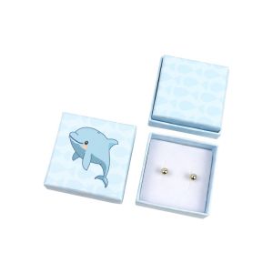 Astuccio in cartone per bambini, per orecchini, blu AN-40