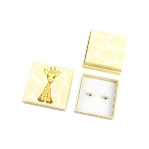 Astuccio in cartone per bambini, per orecchini, giallo AN-40