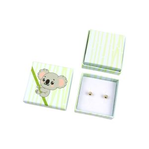 Caja de cartón para pendientes infantil verde para joyas joyería y bisutería AN-40