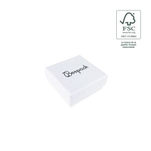 Astuccio in cartone FSC® per orecchini, bianco 50 x 50 x 23 mm F40-B