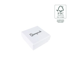 Caja de cartón fsc® para pendientes color blanco 50x50x23 mm F40-B