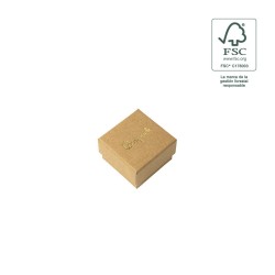 Caja de cartón fsc® para anillo o pendientes color kraft 51x51x33 mm F42-k
