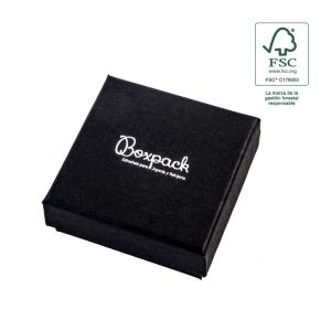 FSC® cardboard earring or jewelry set box, black 65 x 65 x 29 mm F61-N