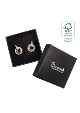 Caja de cartón fsc® para pendientes o conjunto color negro 65x65x29 mm F61-N