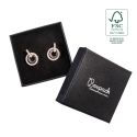 Schwarze Schachtel aus FSC®-Karton für Ohrringe oder Schmucksets 65 x 65 x 29 mm F61-N