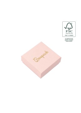 Caja de cartón fsc® para pendientes o conjunto color rosa cuarzo 65x65x29 mm F61-RC