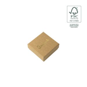 Caixa em cartão FSC® para brincos ou conjunto, kraft 65 x 65 x 29 mm F61-K