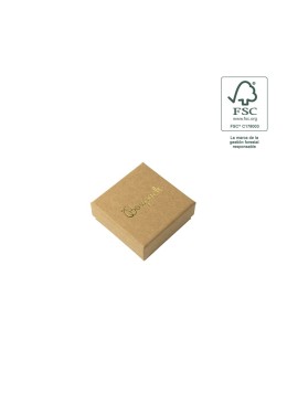 Caja de cartón fsc® para pendientes o conjunto color kraft 65x65x29 mm F61-K