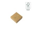 Écrin en carton FSC® pour boucles d’oreilles ou parure, kraft 65 x 65 x 29 mm F61-K
