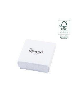 Caja de cartón fsc® para pendientes o conjunto color blanco 65x65x29 mm F61-B