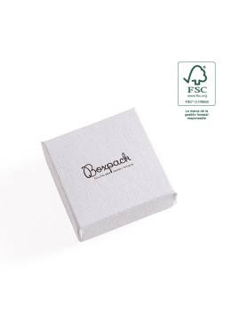 Caja de cartón fsc® para pendientes o conjunto color blanco 65x65x29 mm F61-B