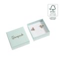 Astuccio in cartone FSC® per orecchini o parure, acquamarina 65 x 65 x 29 mm F61-AQ