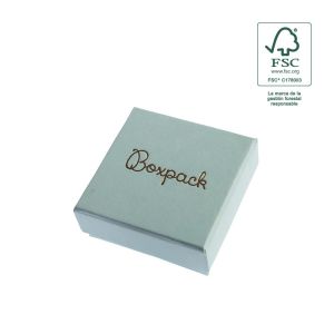 Astuccio in cartone FSC® per orecchini o parure, acquamarina 65 x 65 x 29 mm F61-AQ