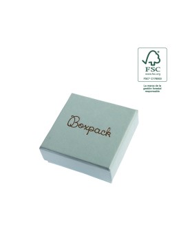 Caja de cartón fsc® para pendientes o conjunto color aguamarina 65x65x29 mm F61-AQ