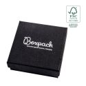 Schwarze Schachtel aus FSC®-Karton für Anhänger oder Schmucksets 86 x 86 x 33 mm F81-N