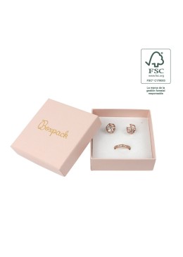 Caja de cartón fsc® para colgante o conjunto color rosa 86x86x33 mm F81-RC