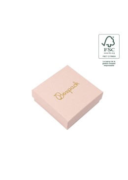 Caja de cartón fsc® para colgante o conjunto color rosa 86x86x33 mm F81-RC