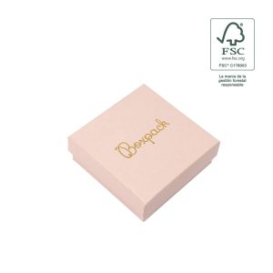 FSC® cardboard pendant or jewelry set box, pink 86 x 86 x 33 mm F81-RC