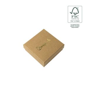 FSC® kartonnen sieradendoosje voor hanger of sieradenset, kraft 86 x 86 x 33 mm F81-K