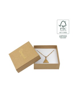 Caja de cartón fsc® para colgante o conjunto color kraft 86x86x33 mm F81-K
