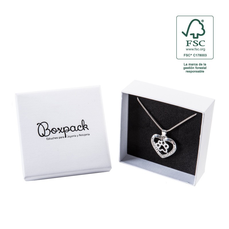 Caja de cartón fsc® para colgante o conjunto color blanco 86x86x33 mm F81-B