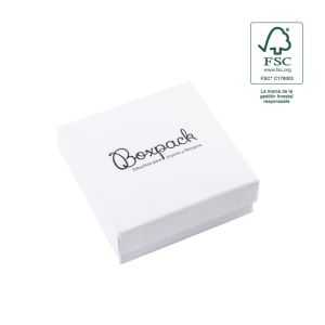 FSC® cardboard pendant or jewelry set box, white 86 x 86 x 33 mm F81-B