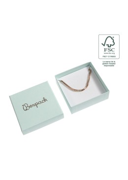 Caja de cartón fsc® para colgante o conjunto color aguamarina 86x86x33 mm F81-AQ