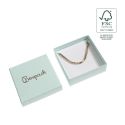 Écrin en carton FSC® pour pendentif ou parure, aigue-marine 86 x 86 x 33 mm F81-AQ