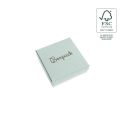 Écrin en carton FSC® pour pendentif ou parure, aigue-marine 86 x 86 x 33 mm F81-AQ