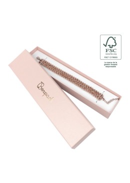 Caja de cartón fsc® para pulsera color rosa 233x53x27 mm F51-RC