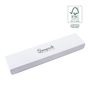 Caixa em cartão FSC® para pulseira, branca 233 x 53 x 27 mm F51-B