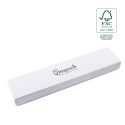 Caixa em cartão FSC® para pulseira, branca 233 x 53 x 27 mm F51-B