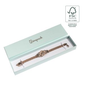Astuccio in cartone FSC® per bracciale, acquamarina 233 x 53 x 27 mm F51-AQ