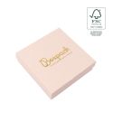 Caja de cartón fsc® para collar o conjunto color rosa cuarzo 120X120x35 mm F17-RC