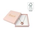 Caja de cartón fsc® para collar o conjunto color rosa cuarzo 120X120x35 mm F17-RC