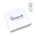 Astuccio in cartone FSC® per collana o parure, bianco 120 x 120 x 35 mm F17-B