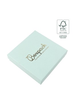 Caja de cartón fsc® para collar o conjunto color aguamarina 120X120x35 mm F17-AQ