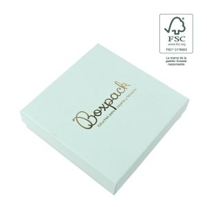 FSC® cardboard necklace or jewelry set box, aquamarine 120 x 120 x 35 mm F17-AQ