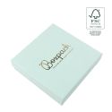 Schachtel aus FSC®-Karton in Aquamarin für Halsketten oder Schmucksets 120 x 120 x 35 mm F17-AQ