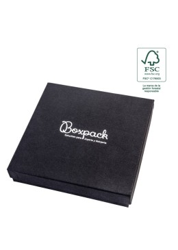 Caja de cartón fsc® para collar o conjunto color negro 167X167x33 mm F18-N