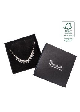 Caja de cartón fsc® para collar o conjunto color negro 167X167x33 mm F18-N