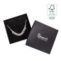 Schwarze Schachtel aus FSC®-Karton für Halsketten oder Schmucksets 167 x 167 x 33 mm F18-N