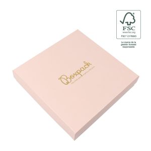 Écrin en carton FSC® pour collier ou parure, rose quartz 167 x 167 x 33 mm F18-RC