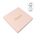 Schachtel aus FSC®-Karton in Rosenquarz für Halsketten oder Schmucksets 167 x 167 x 33 mm F18-RC