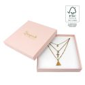 Caja de cartón fsc® para collar o conjunto color rosa cuarzo 167X167x33 mm F18-RC