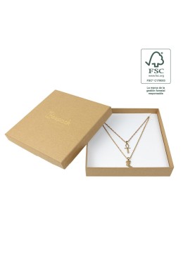 Caja de cartón fsc® para collar o conjunto color kraft 167X167x33 mm F18-K