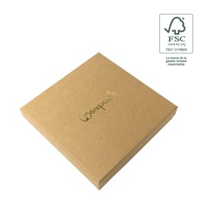 Schachtel aus FSC®-Kraftkarton für Halsketten oder Schmucksets 167 x 167 x 33 mm F18-K