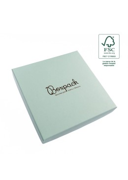 Caja de cartón fsc® para collar o conjunto color aguamarina 167X167x33 mm F18-AQ